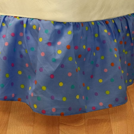 twin bed dust ruffle ivory multicolored polka dots twin bed dust ruffle blue bedskirt bedding accessory twin bed dust ruffle ivory multicolored polka dots twin bed dust ruffle blue bedskirt bedding accessory